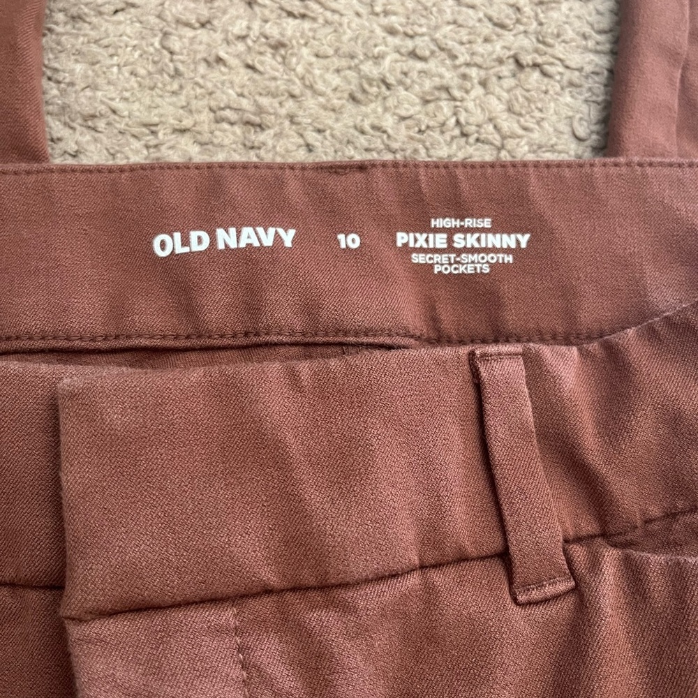 Old Navy High-Rise Pixie Skinny Pants Brown - Picture 4 of 10